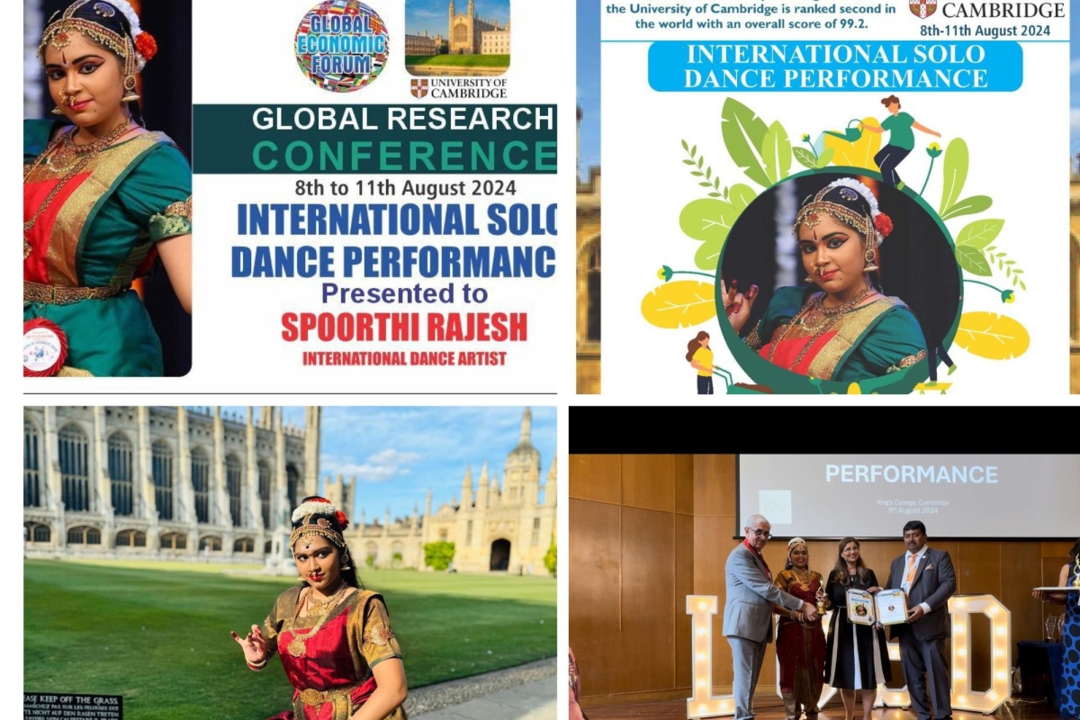 Bengaluru’s Spoorthi Rajesh Honoured with Global Icon Award for International Solo Dance Performance